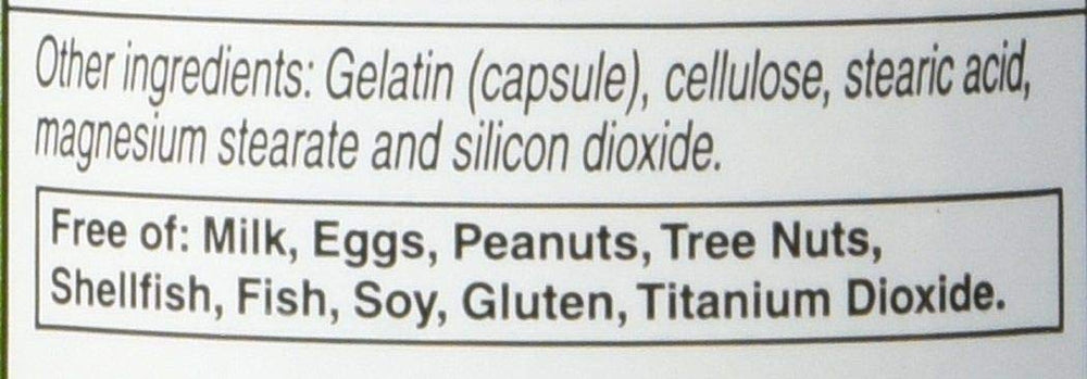 Label showing 80% silymarin standardization