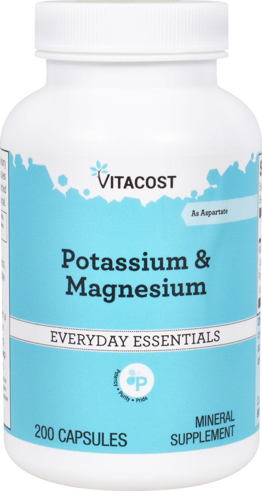 Vitacost Potassium & Magnesium 200 Capsules bottle - front view