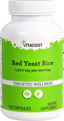 Bottle of Vitacost Red Yeast Rice 1200 mg - 120 vegetarian capsules