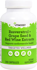Vitacost Resveratrol + Grape Seed & Red Wine Extracts bottle - 240 capsules (image 1)
