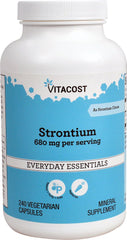 Bottle of Vitacost Strontium 680 mg per serving vegetarian capsules