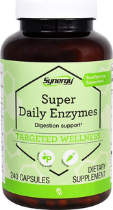 Vitacost Super Daily Enzymes bottle label with 240 capsules