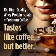 VitaCup Slim Protein Coffee Shake packaging highlighting nutrition information.