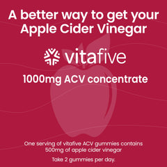 Close-up of a Vitafive ACV gummy showing texture