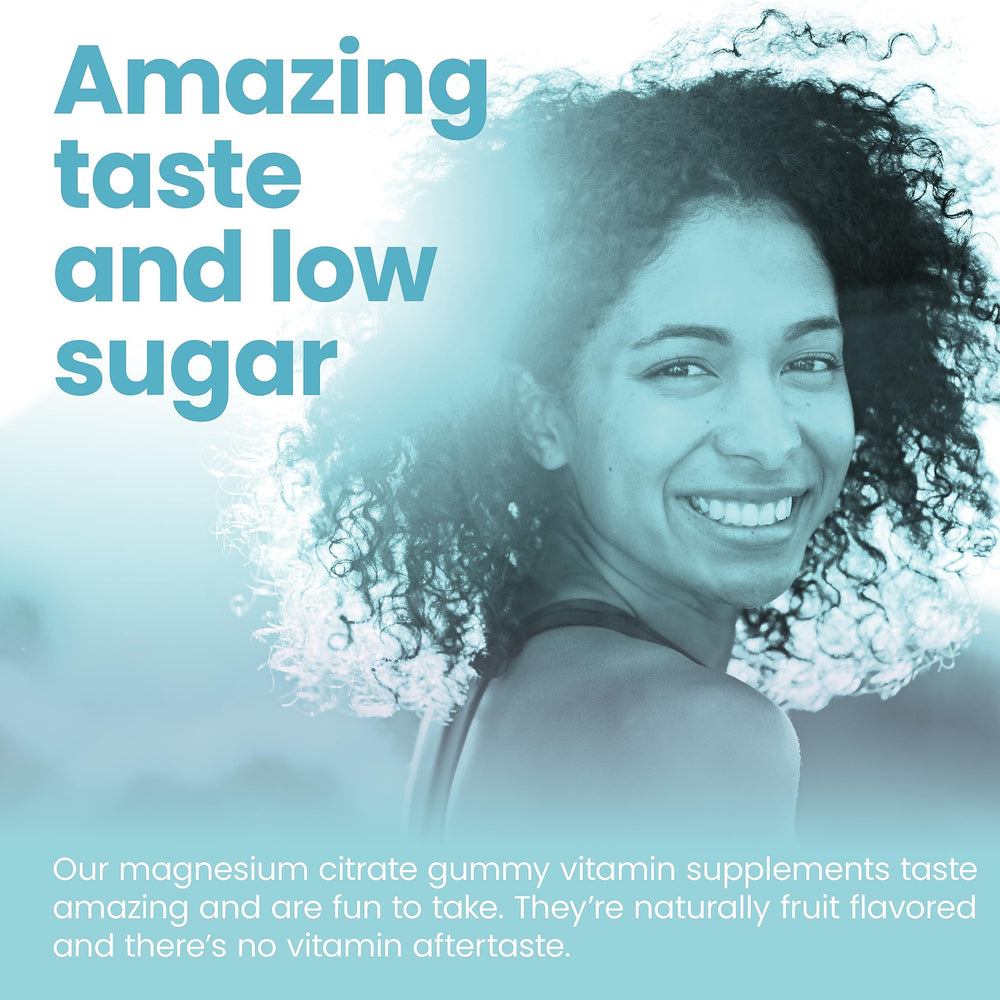 Nutrition facts label for Vitafive magnesium gummies