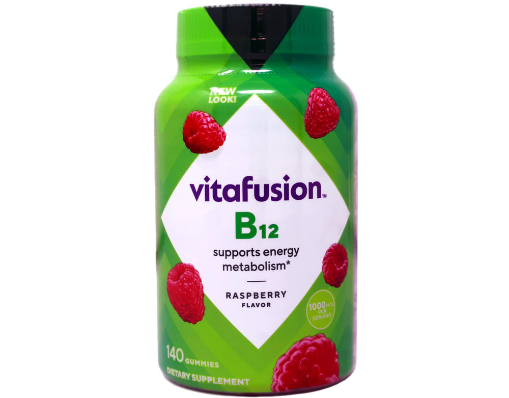 Back/side view of Vitafusion B-12 gummy bottle