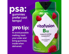 Ingredients list for Vitafusion B-12 gummies