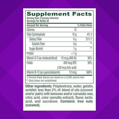 Nutrition label showing 6g fiber per serving Nutrition label showing 6g fiber per serving