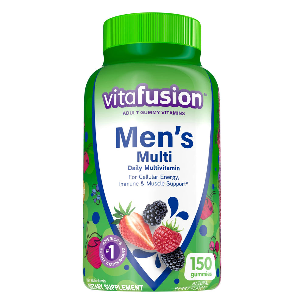 Vitafusion Men's Powerful Multi Natural Berry Gummies bottle front view