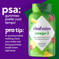 Dairy-free and gluten-free Vitafusion gummies in berry lemonade flavor.