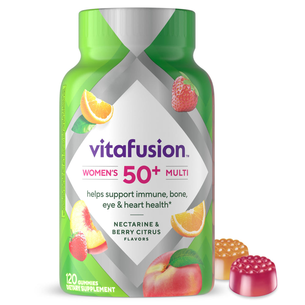 Bottle of Vitafusion Women's 50+ Daily Multivitamin Gummies, 120 count