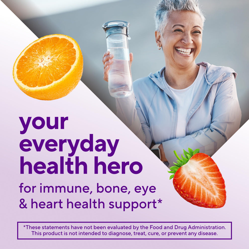 Gummy vitamins: nectarine and berry citrus flavors