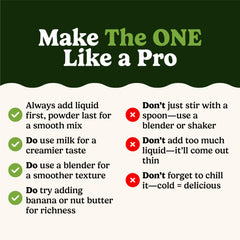 VitaHustle ONE chocolate-brownies shake poured into a glass for creamy texture.