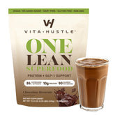 VitaHustle ONE Lean bottle pour for a low-calorie protein snack.