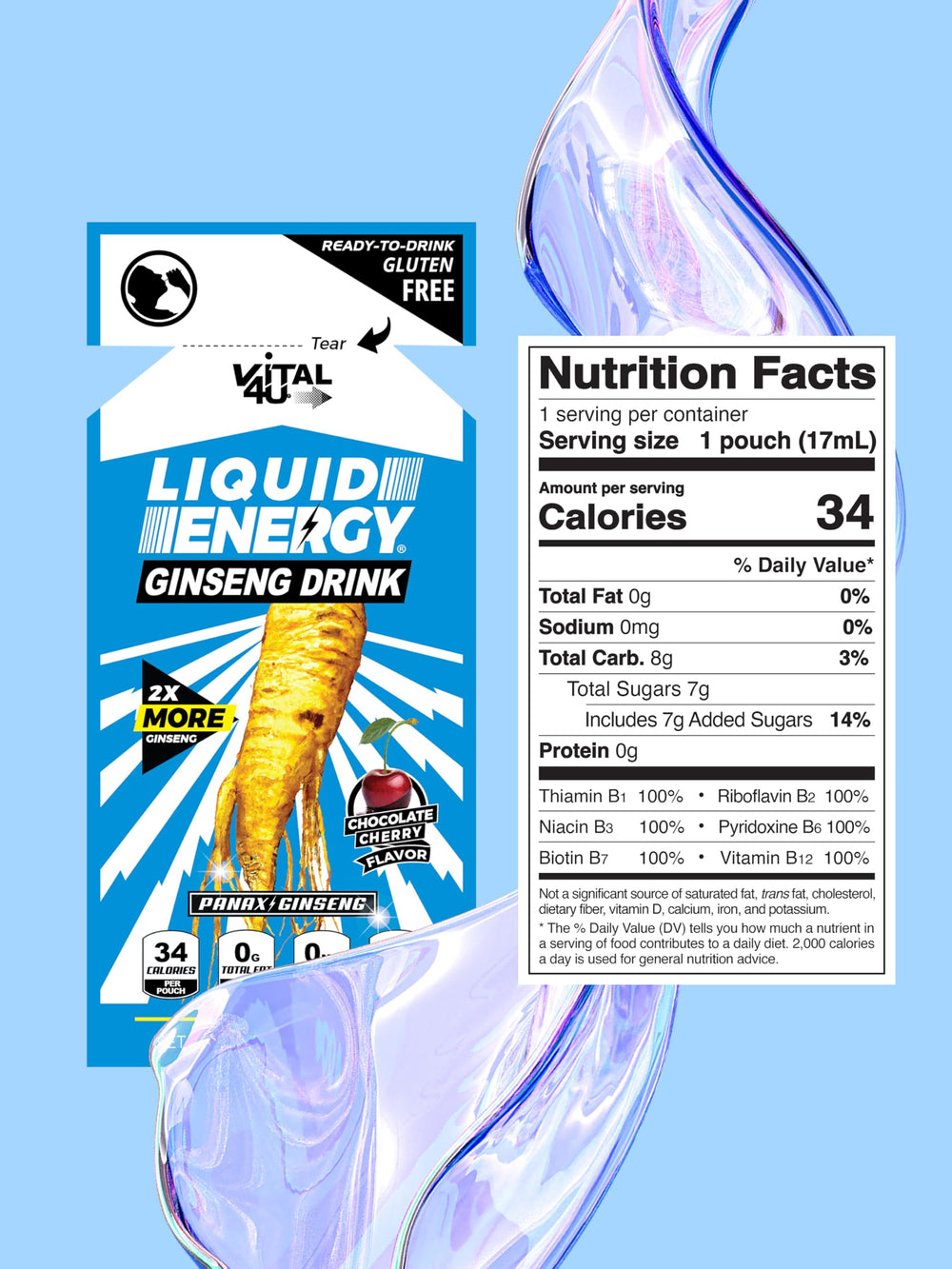 Nutritional information panel on VITAL 4U wrapper