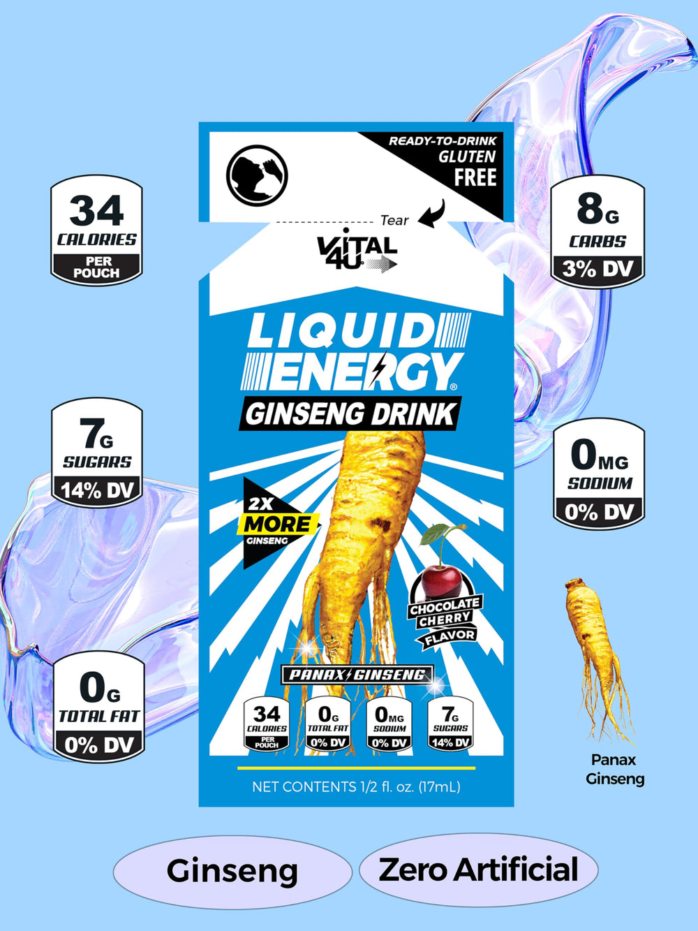 24 count pack of VITAL 4U Liquid Energy Shot