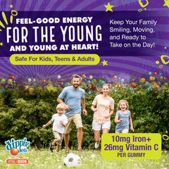 Close-up of Vital+Boon iron gummies with Vitamin C