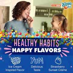 Nutrition facts panel and ingredients area on bottle