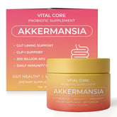 Vital Core Premium Akkermansia Muciniphila Probiotic bottle label showing 300B AFU