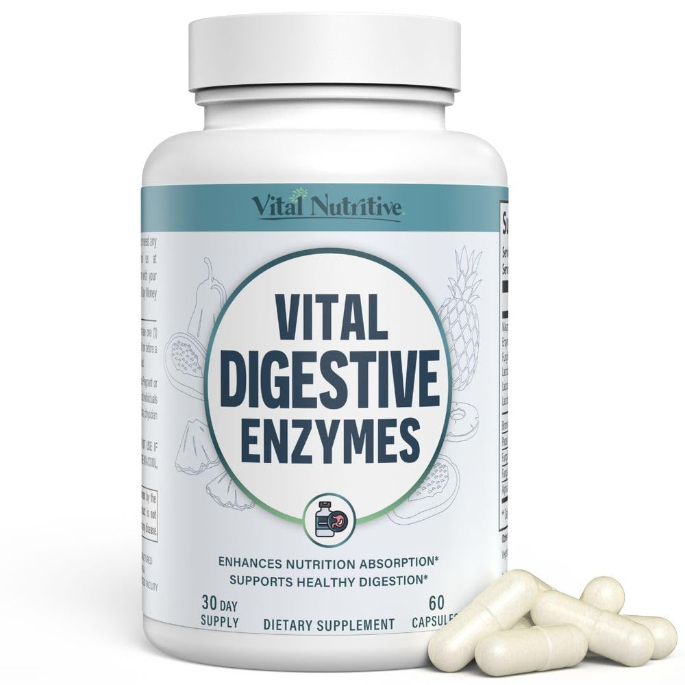 Vital Digestive Enzymes with Makzyme-Pro bottle on white background