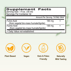 Vital Earth Minerals Fulvic Humic 2-pack bottle label