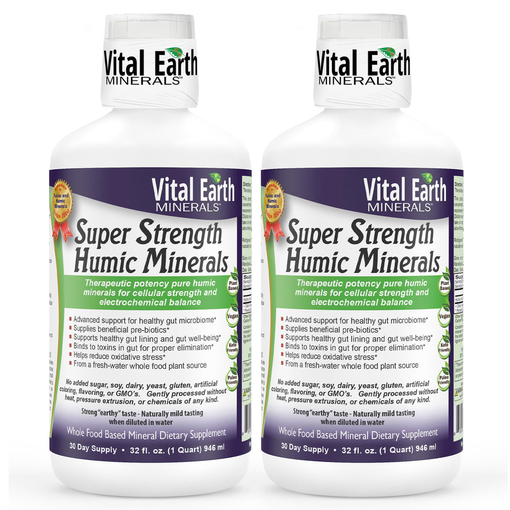 Bottle of Vital Earth Minerals Super Strength Humic Minerals 2-Pack