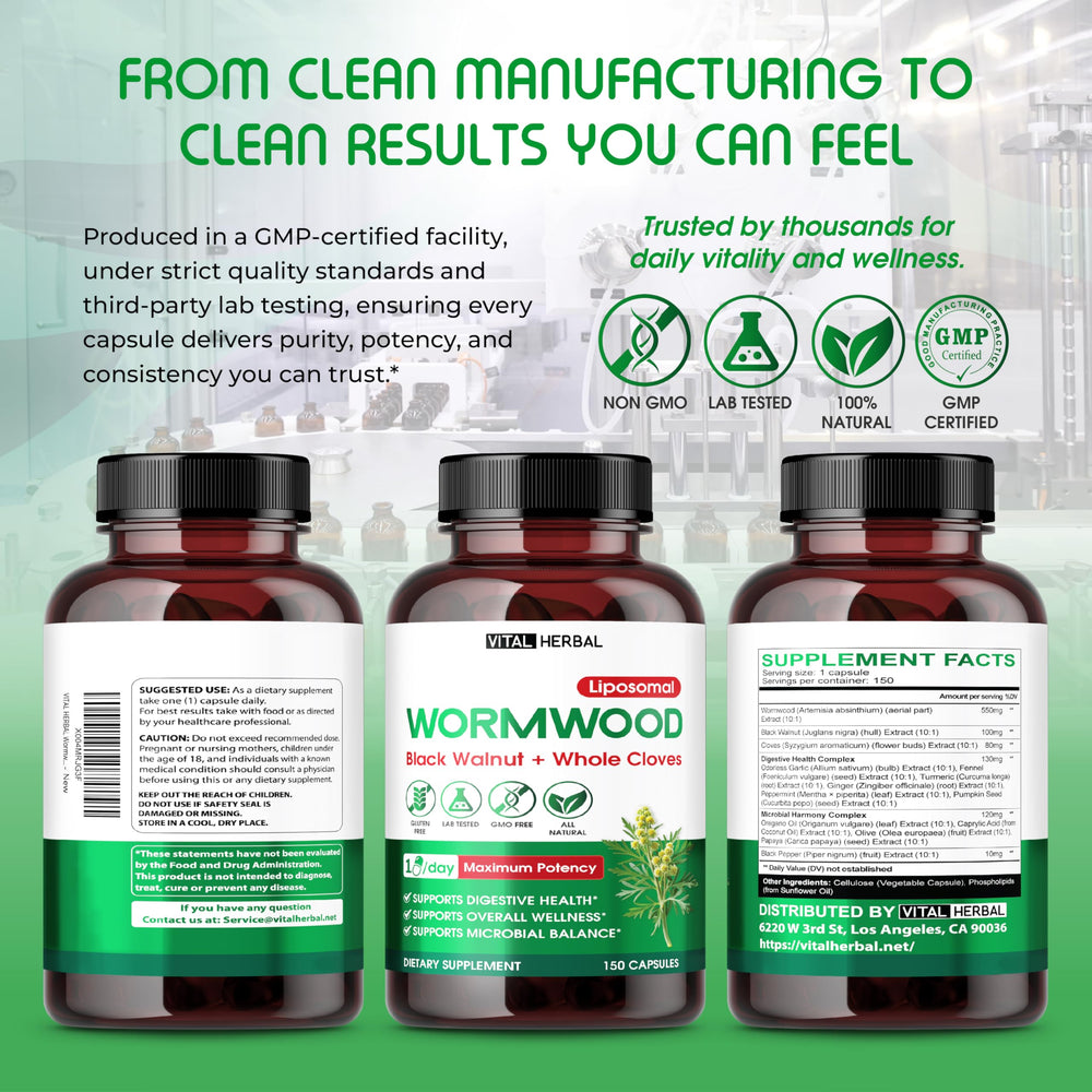 Visuals indicating a 150-day supply per bottle