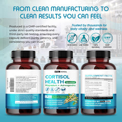 Vital Herbal Cortisol bottle showing a 5-month supply through 150 capsules
