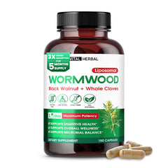Front label of Vital Herbal Wormwood Capsules bottle (150-count)