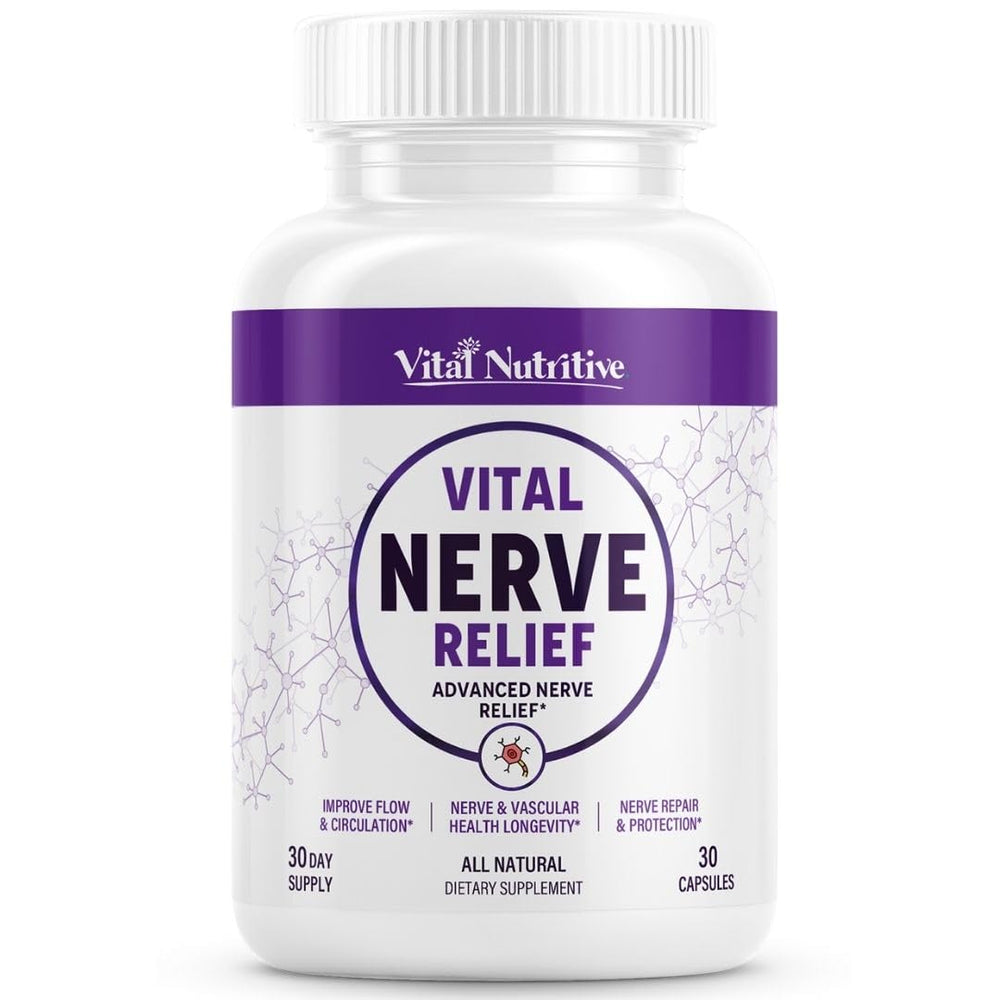 Front view of Vital Nerve Relief bottle