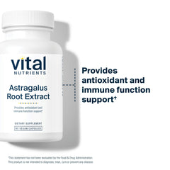 Lifestyle image of astragalus root extract bottle on a white background