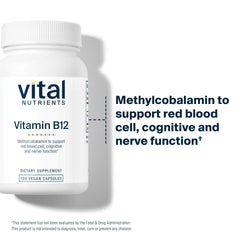 Lifestyle view of Vital Nutrients B12 packaging