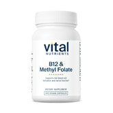 Vital Nutrients B12 & Methyl Folate bottle with vegan label