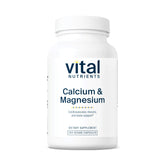 Vital Nutrients calcium-magnesium bottle conveys bone support and vegan quality.