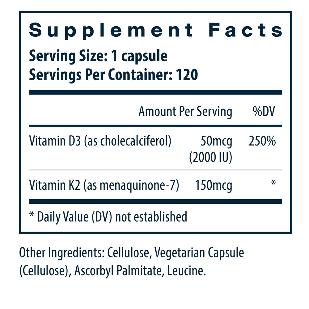 Close-up of Vitamin D3 (cholecalciferol) and Vitamin K2 (MK-7) ingredients