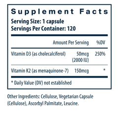 Close-up of Vitamin D3 (cholecalciferol) and Vitamin K2 (MK-7) ingredients