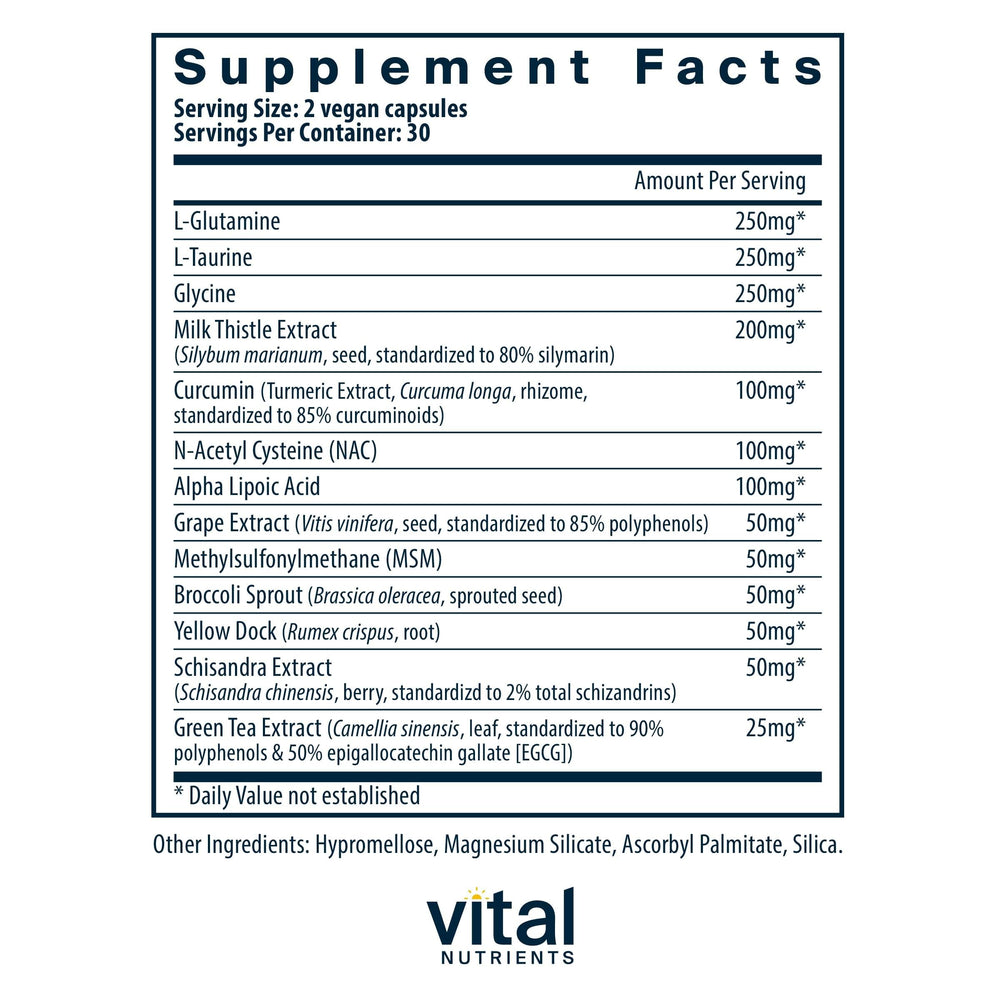 Closeup of Vital Nutrients Detox capsules