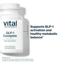 Vital Nutrients GLP-1 Complete capsules closeup showing vegan capsules