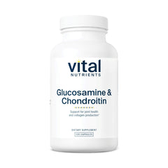 Bottle label for Vital Nutrients Glucosamine & Chondroitin 120 capsules