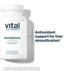 Vital Nutrients Glutathione packaging display conveying trusted practitioner quality