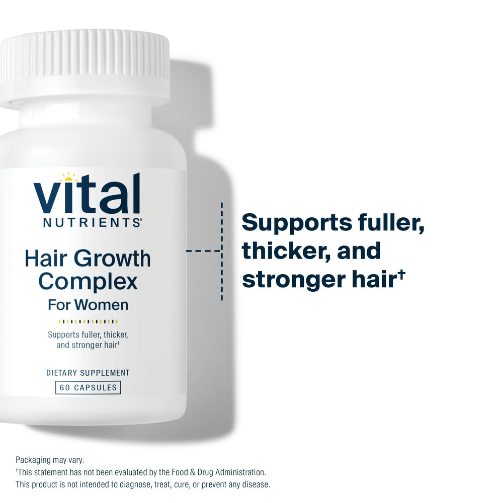 60-count bottle of Vital Nutrients Hair Growth Vitamins Complex for Women
