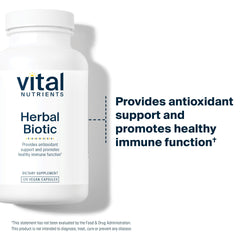 Front packaging of Vital Nutrients Herbal Biotic with 120 capsules