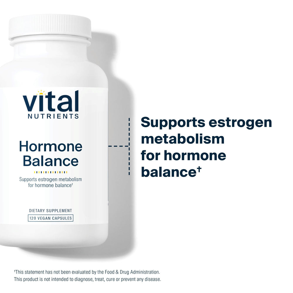 Hormone support product notes and vitality imagery