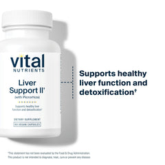 Close-up of 60 capsules for Vital Nutrients Liver Support II