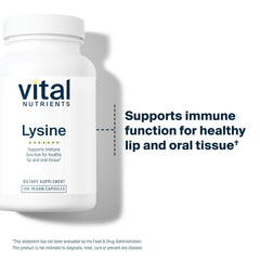 Close-up of Lysine ingredients and allergen information on label