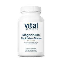 Vital Nutrients Magnesium Glycinate + Malate bottle with 100 capsules