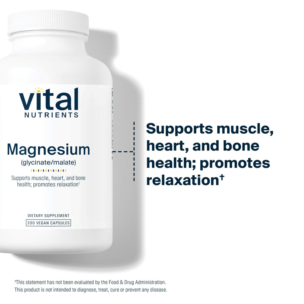 Gluten-free, dairy-free, soy-free vegan magnesium supplement label