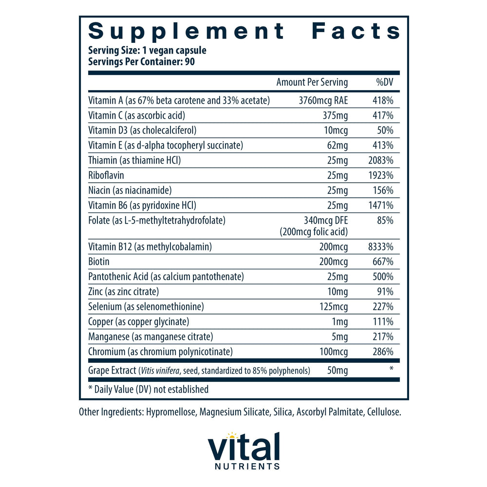 Vital Nutrients Minimal and Essential Multivitamin bottle
