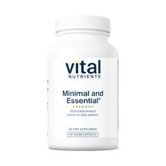 Front view of Vital Nutrients Minimal and Essential Multivitamin bottle