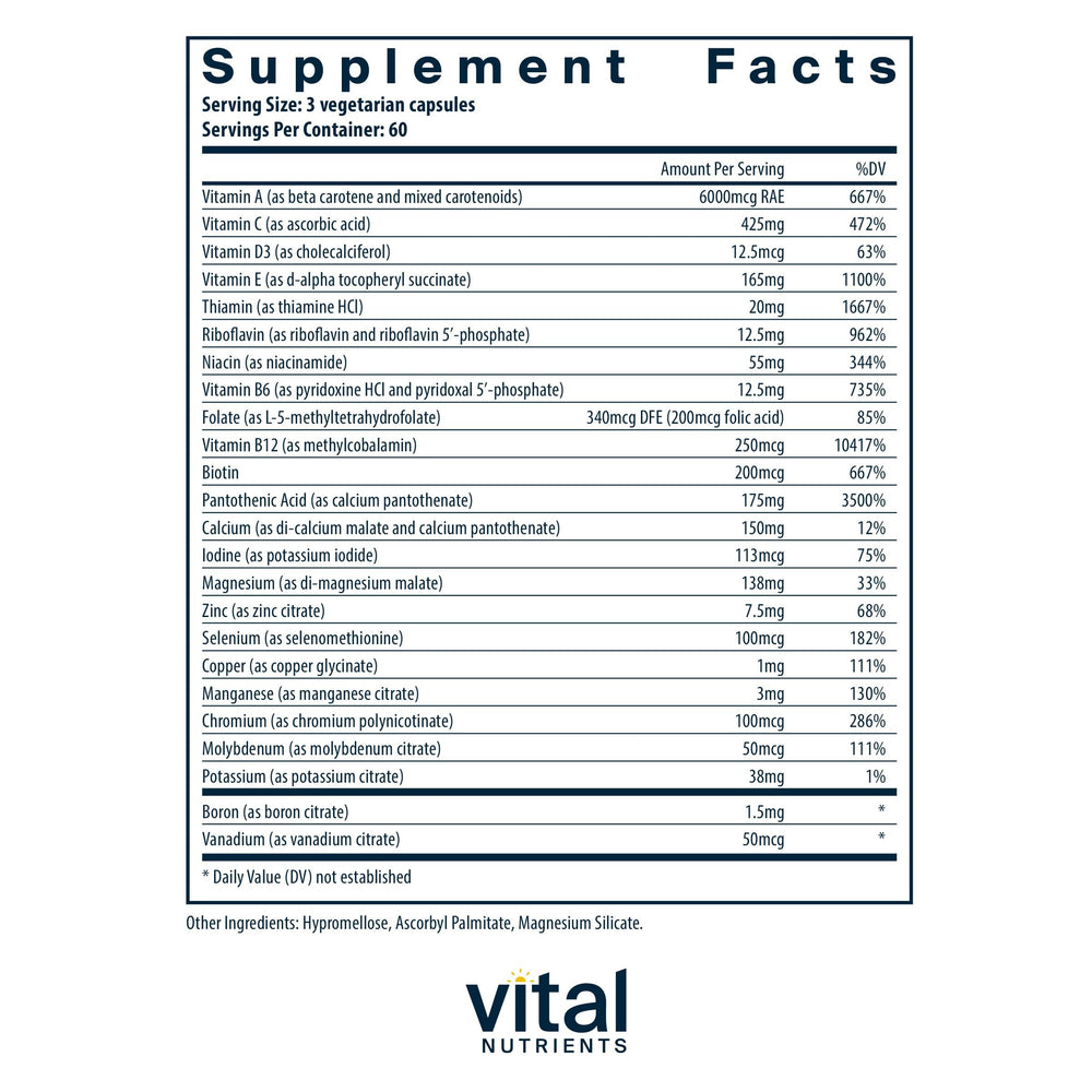 Iron and copper-free multivitamin for flexible daily wellness